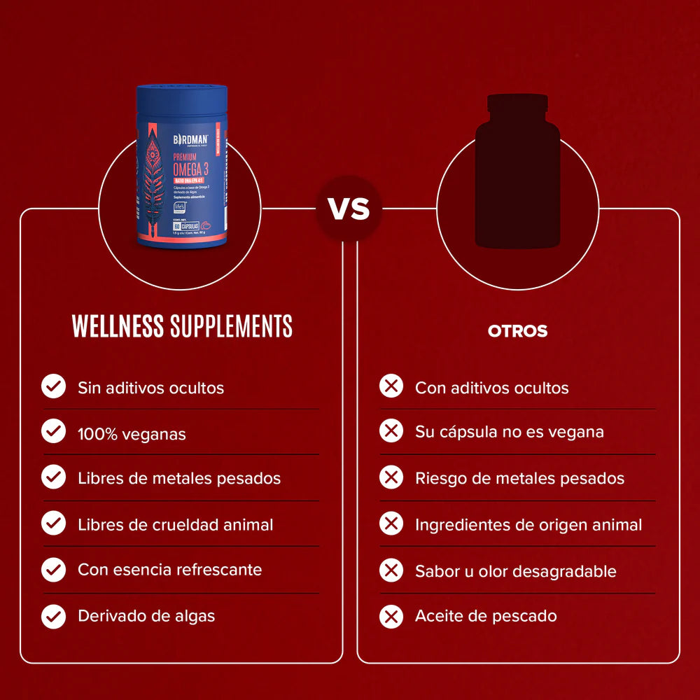 Premium Omega 3 Birdman - DHA 620mg & EPA 170mg - 60 Cápsulas