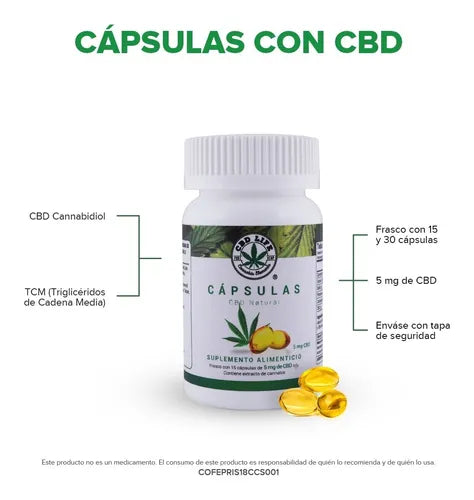 Cápsulas CBD Life 5mg - 30 cápsulas 5mg/c - 150mg total