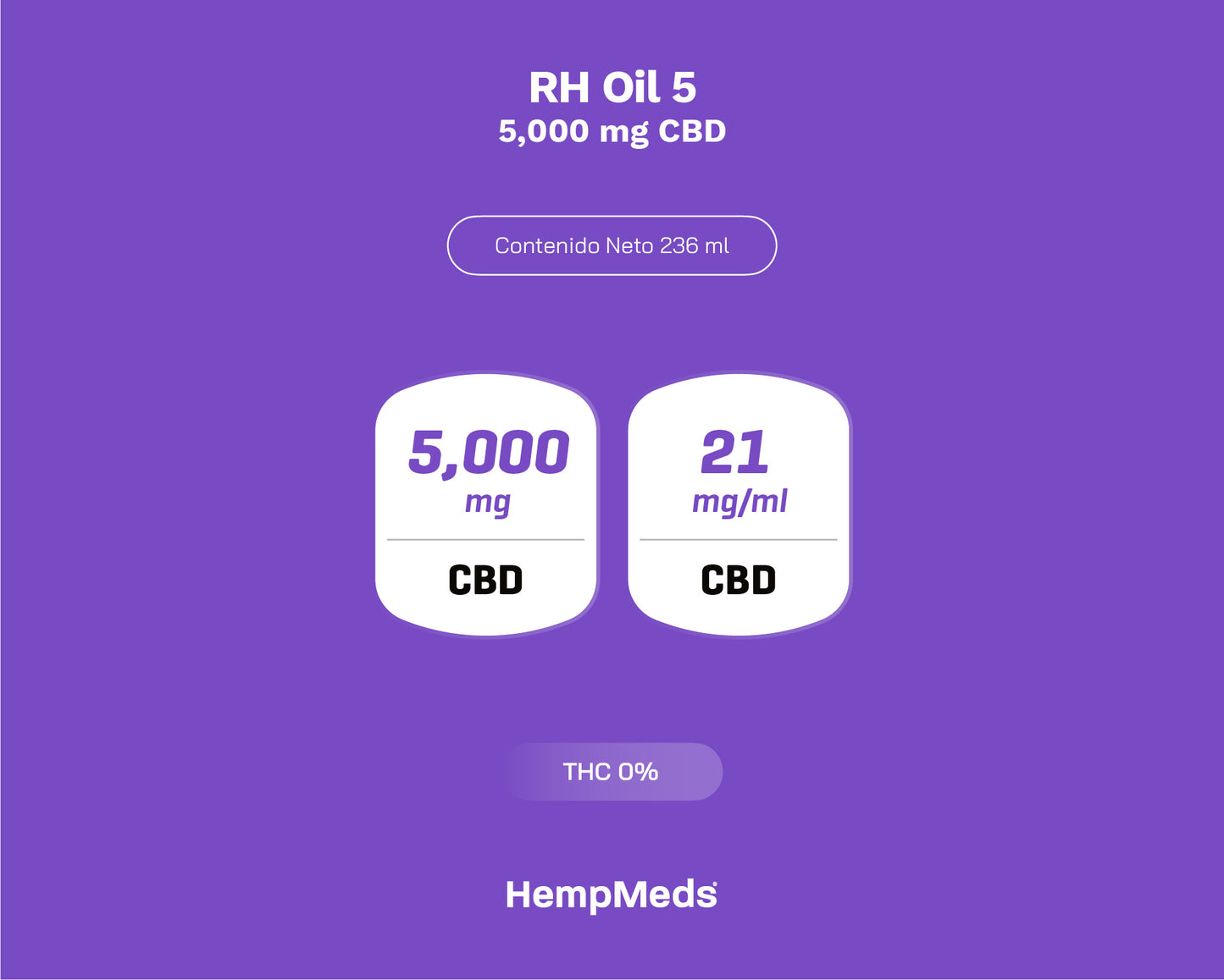 RH Oil 5 (236ml) 5,000 MG CBD | 236 ML