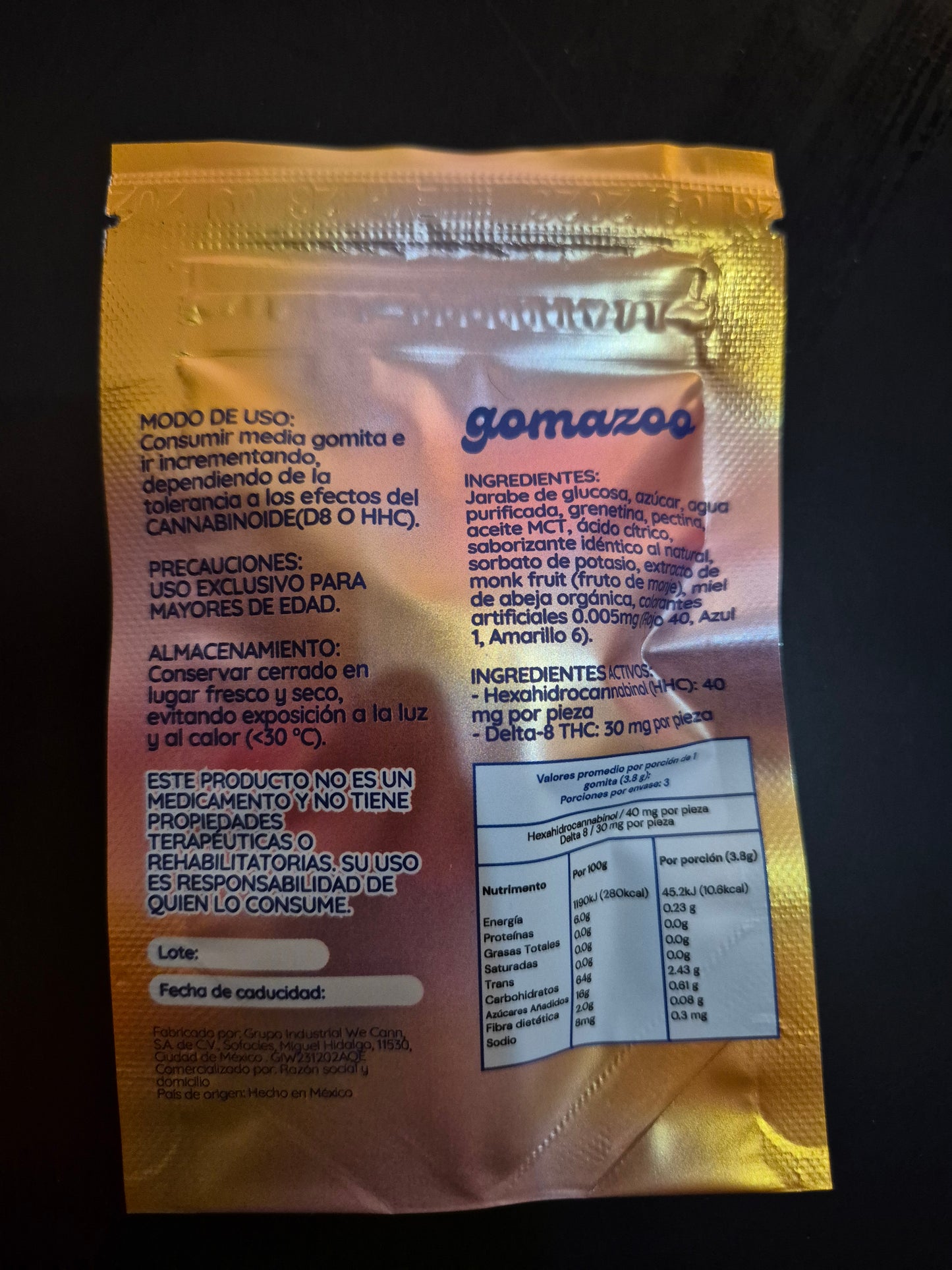 Gomitas Gomazoo Mango 3pcs (40mg/pieza)