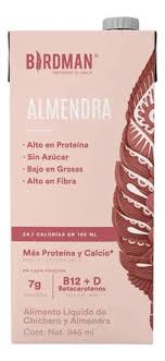 Bebida Plant Based Birdman Almendra - Alimento Líquido Vegetal de Almendra y Chícharo - 946 ml