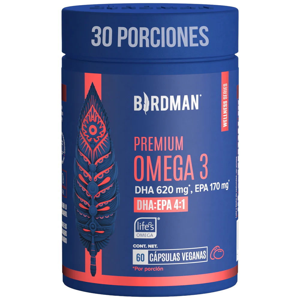 Premium Omega 3 Birdman - DHA 620mg & EPA 170mg - 60 Cápsulas