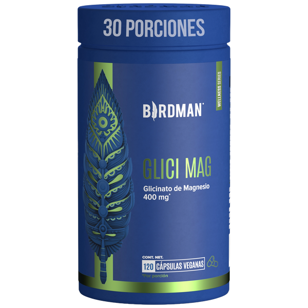 Glicinato de Magnesio Birdman - 120 Cápsulas - 30 Porciones