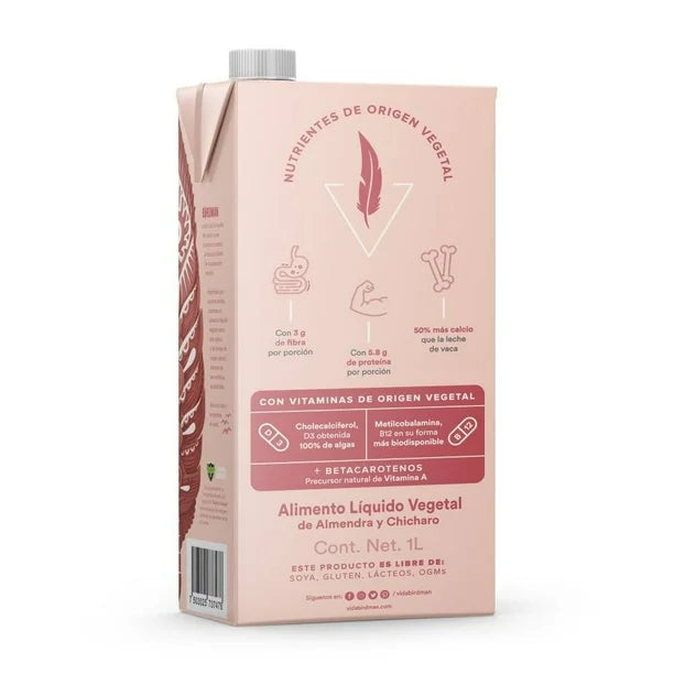 Bebida Plant Based Birdman Almendra - Alimento Líquido Vegetal de Almendra y Chícharo - 946 ml