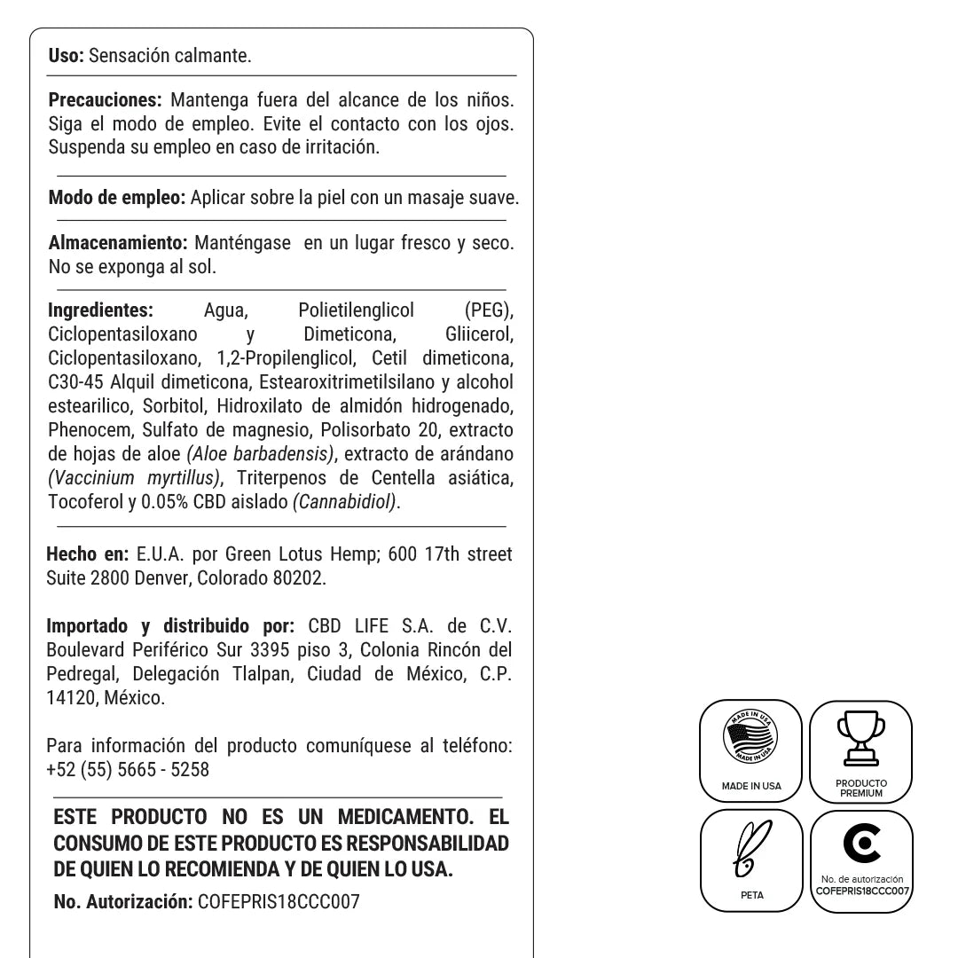CBD Life Bálsamo Calmante - 50mg CBD 90g
