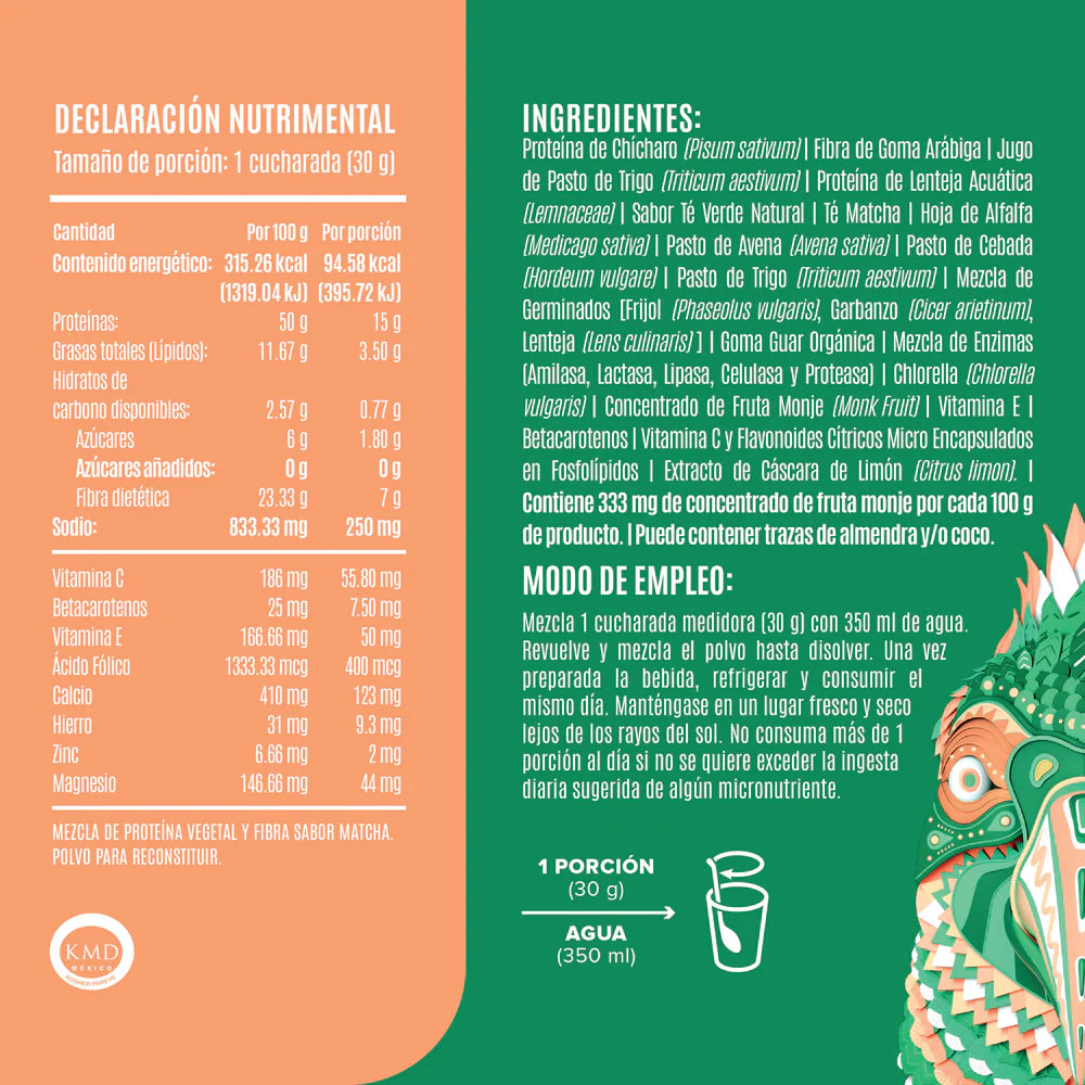 Parrot Greens & Protein Birdman - Proteína en Polvo con Verdes & Vitaminas - Matcha 210 g