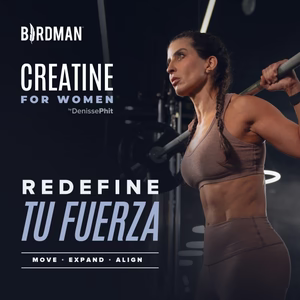 Creatine For Women Birdman - Creatina con Inositol, Ácido Hialurónico y Vitaminas - Sin Sabor - 40 Porciones