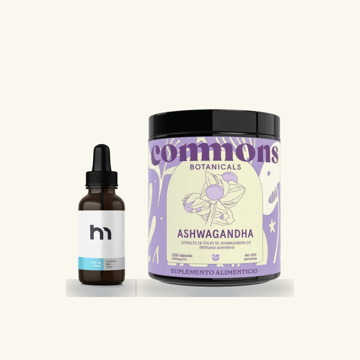 Kit Calma Nuebe: aceite Hempmeds 300 mg y Commons Ashwagandha 120 cápsulas
