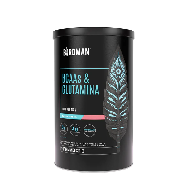 Birdman BCAAS y Glutamina Fresa 405 gr