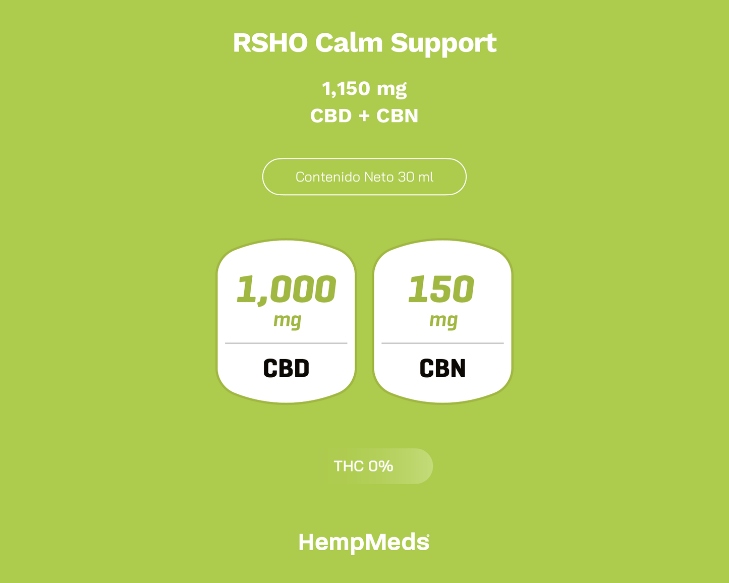 Hempmeds RSHO Calm Support 100MG CBD 150MG CBN 30 ML
