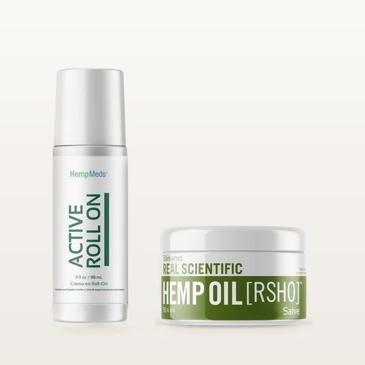 Pack Salve Grande + Roll On Grande: Bálsamo RSHO Salve 38.4 g y Active Roll On 88 ml de HempMeds