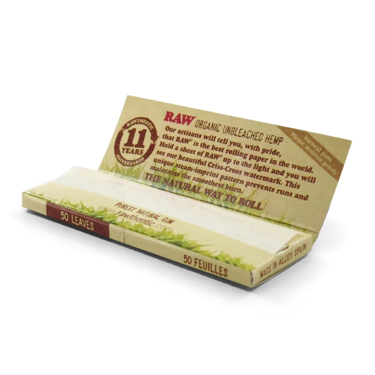 RAW Organic Hemp 1 1/4 Papel para fumar de cañamo organico