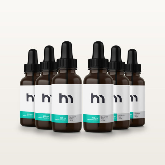 Six Pack Aceite 300 mg Chocomenta: 6 goteros HempMeds sabor chocomenta