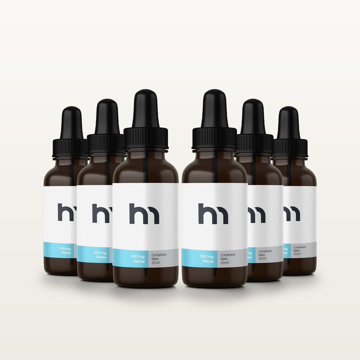 Six Pack Aceite 300 mg Menta: 6 goteros HempMeds sabor menta