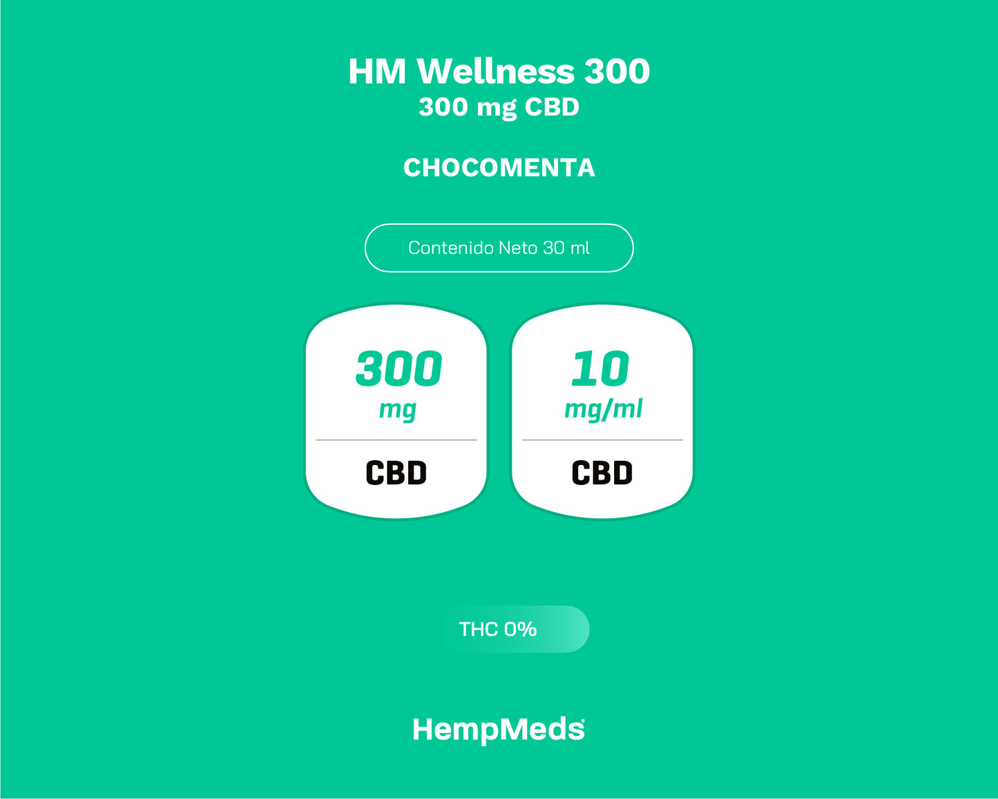 CBD HEMPMEDS 300MG 30ML CHOCOMENTA