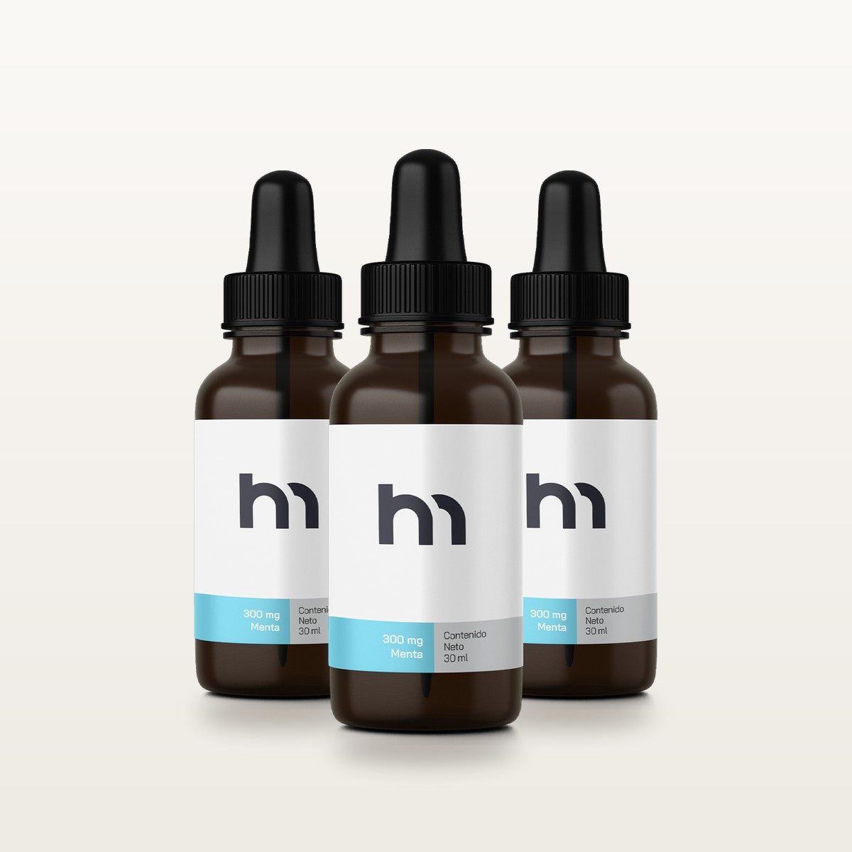 Three Pack Aceite 300 mg Menta: 3 goteros HempMeds sabor menta