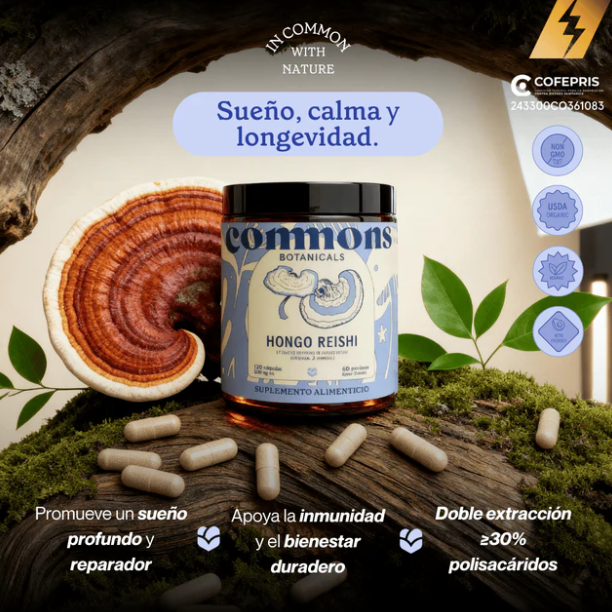 Commons Reishi 120 Cápsulas (500 mg c/u)