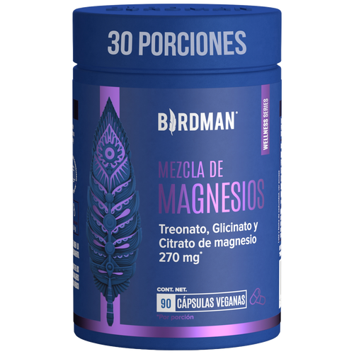 Mag Trifecta 3 en 1: Citrato, Glicinato y Treonato de Magnesio - 90 Cápsulas - 30 Porciones