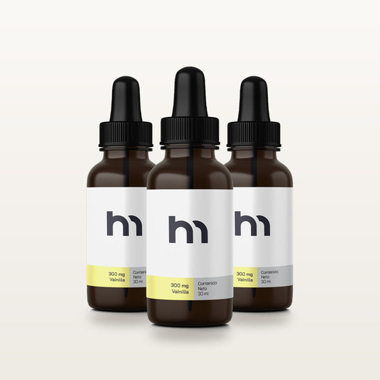 Three Pack Aceite 300 mg Vainilla: 3 goteros HempMeds sabor vainilla
